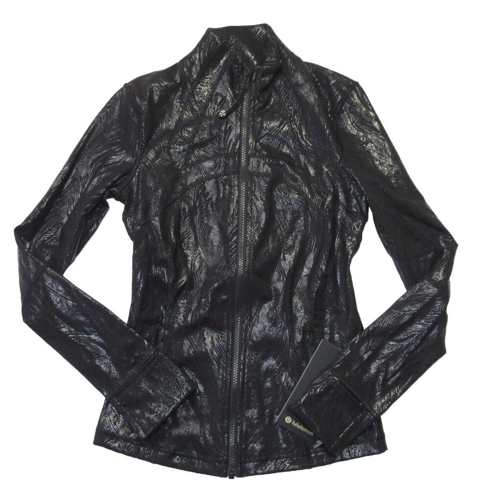 NWT Lululemon Define Jacket *Shine in Acclimatize Black Black Foil 4